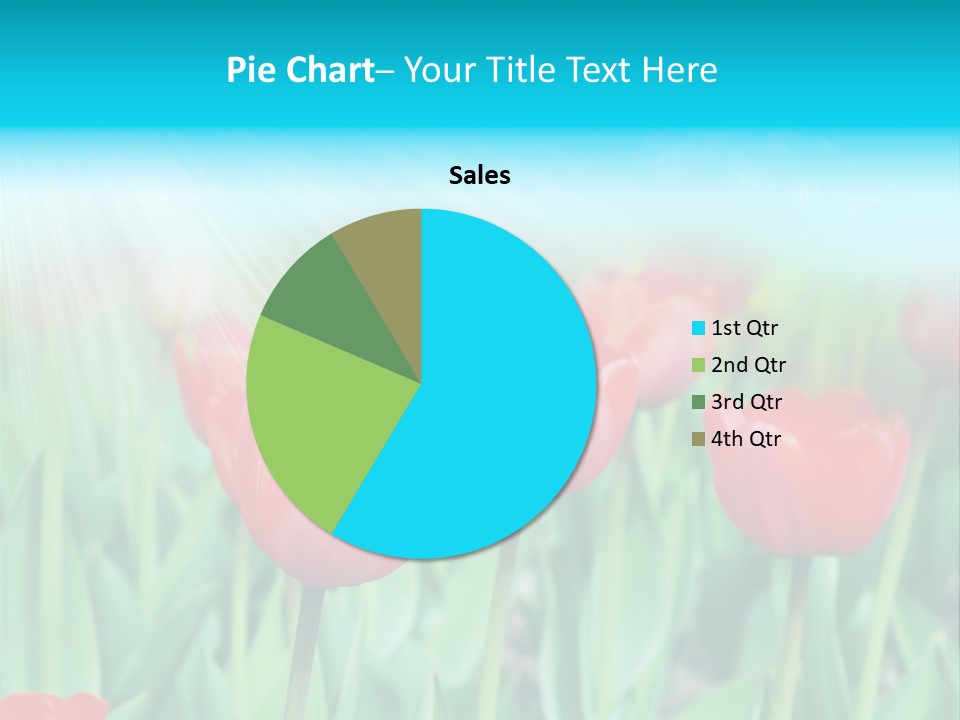 A Field Of Red Tulips With A Blue Sky In The Background PowerPoint Template