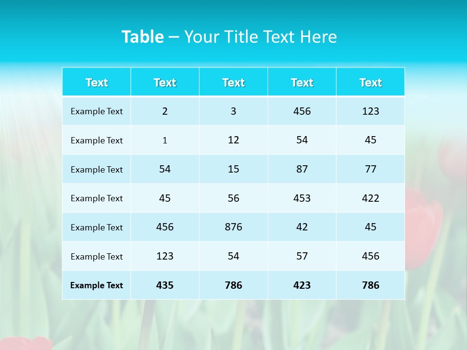 A Field Of Red Tulips With A Blue Sky In The Background PowerPoint Template