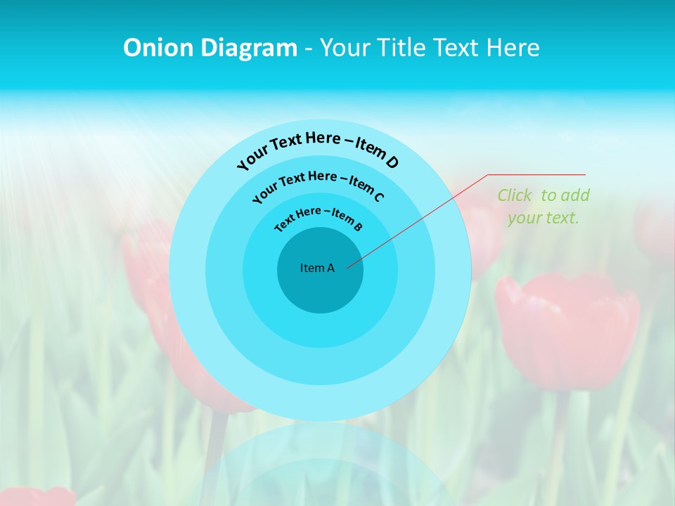 A Field Of Red Tulips With A Blue Sky In The Background PowerPoint Template