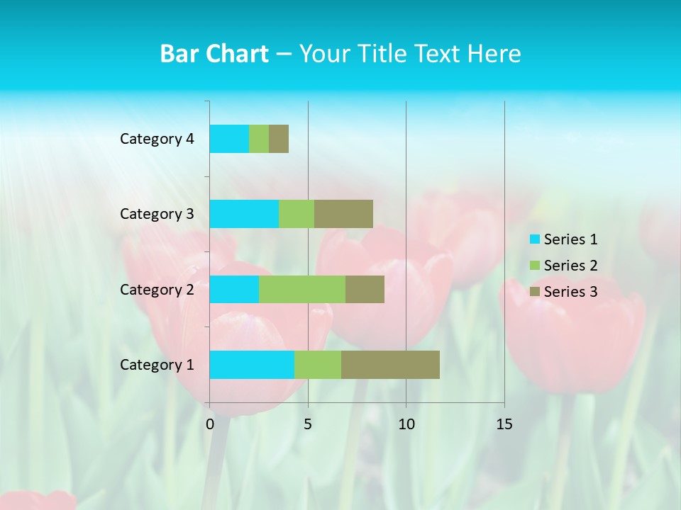 A Field Of Red Tulips With A Blue Sky In The Background PowerPoint Template