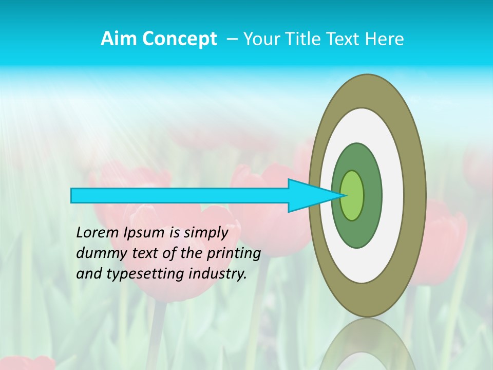 A Field Of Red Tulips With A Blue Sky In The Background PowerPoint Template