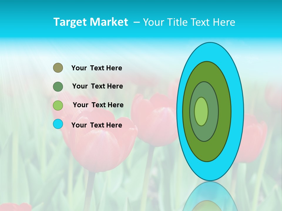 A Field Of Red Tulips With A Blue Sky In The Background PowerPoint Template