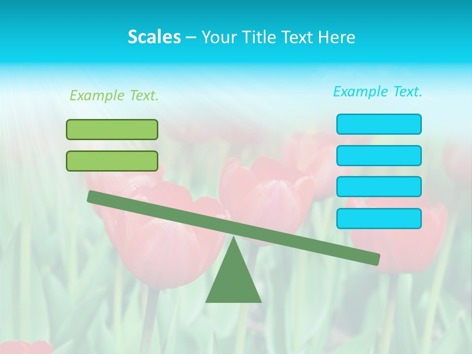 A Field Of Red Tulips With A Blue Sky In The Background PowerPoint Template