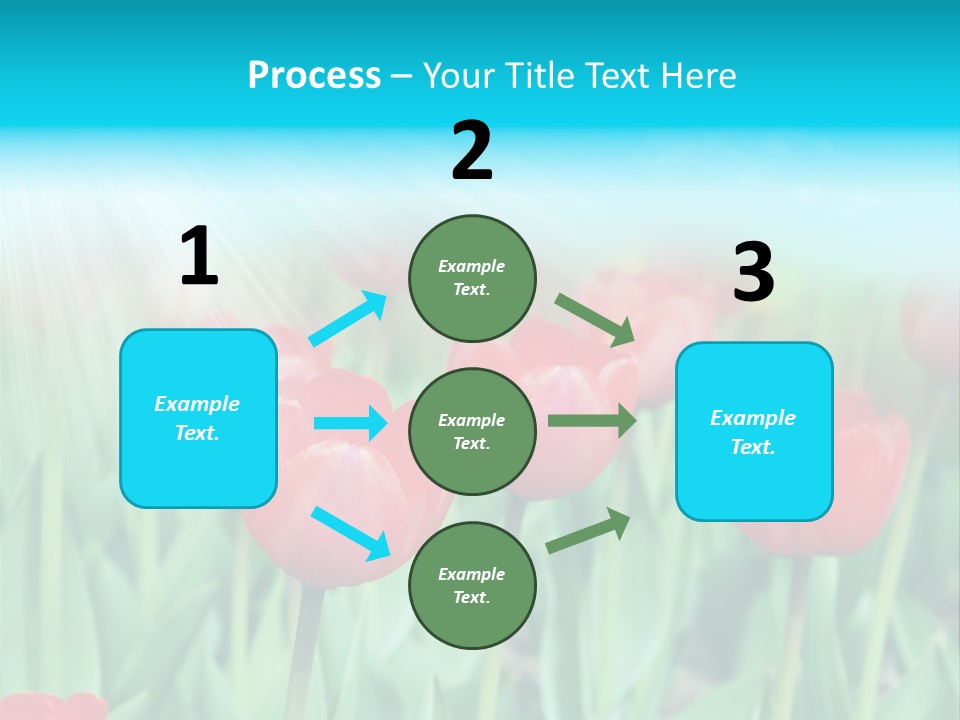 A Field Of Red Tulips With A Blue Sky In The Background PowerPoint Template
