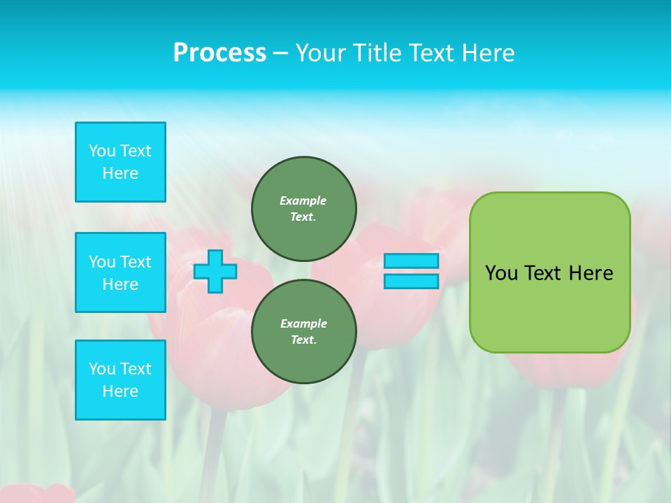 A Field Of Red Tulips With A Blue Sky In The Background PowerPoint Template