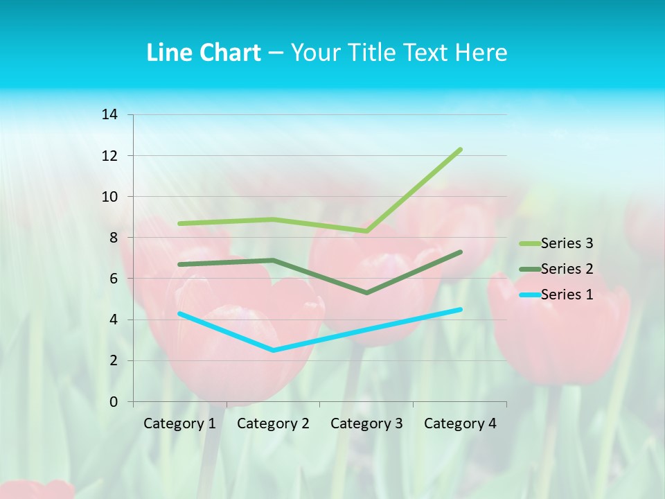A Field Of Red Tulips With A Blue Sky In The Background PowerPoint Template