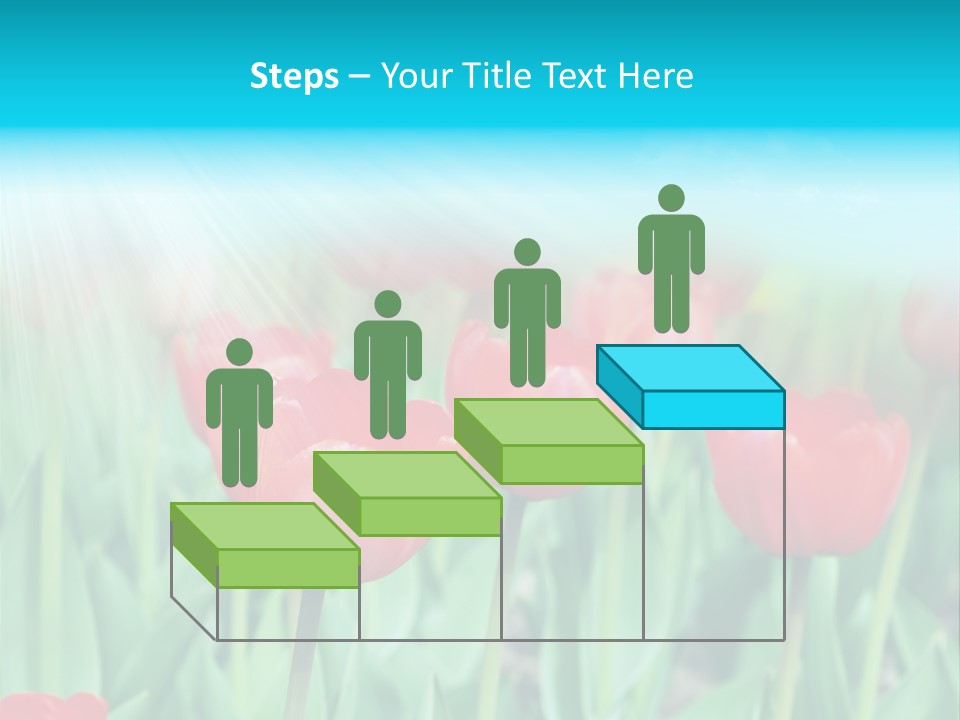 A Field Of Red Tulips With A Blue Sky In The Background PowerPoint Template