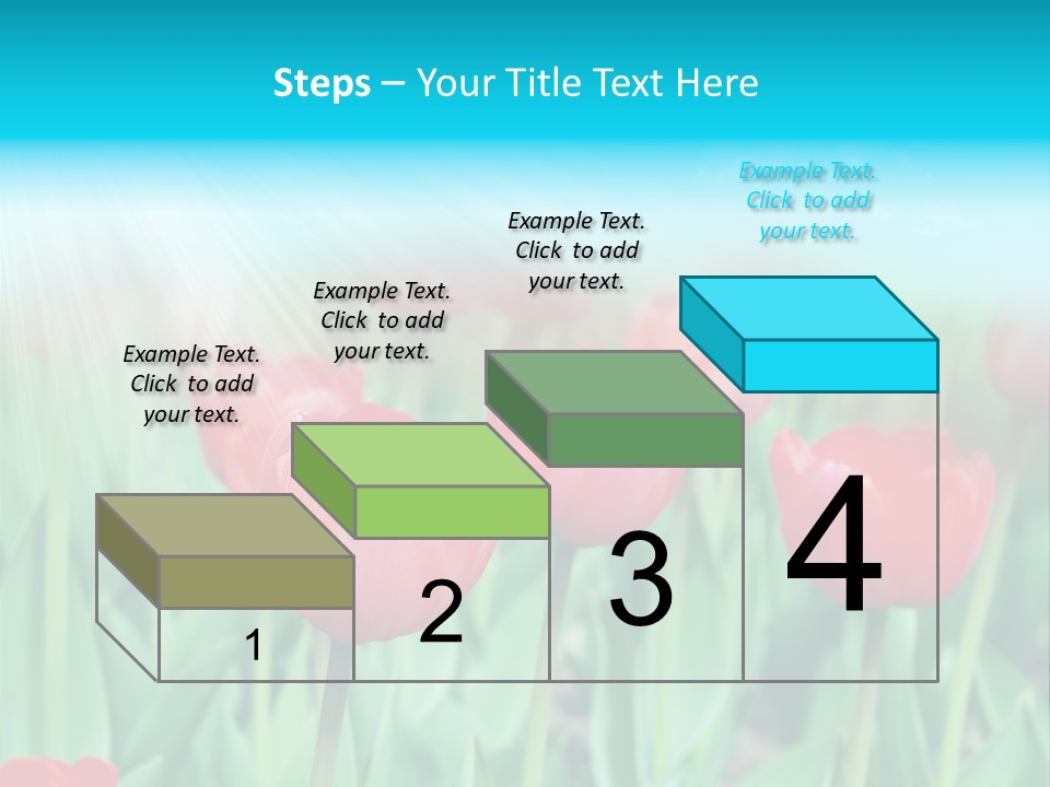 A Field Of Red Tulips With A Blue Sky In The Background PowerPoint Template