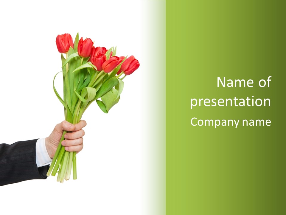 A Person Holding A Bunch Of Red Flowers PowerPoint Template