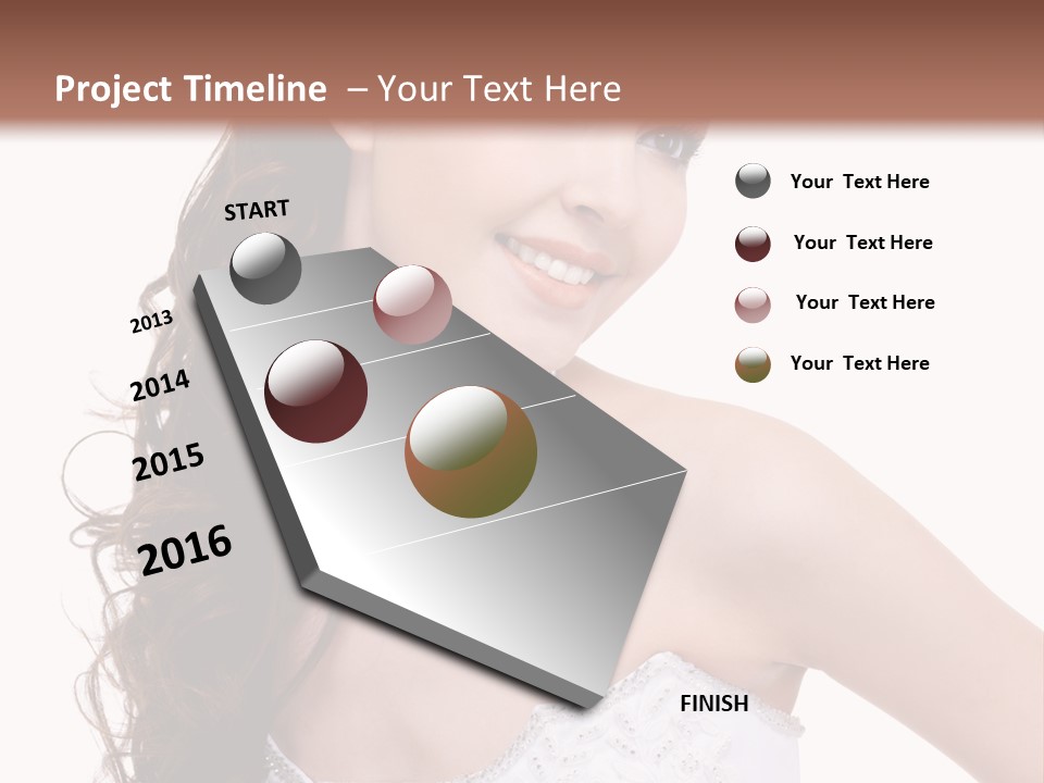 Caucasian Girl Cheerful PowerPoint Template