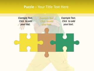 A Man In A Green Shirt And Yellow Pants PowerPoint Template