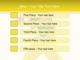 A Man In A Green Shirt And Yellow Pants PowerPoint Template