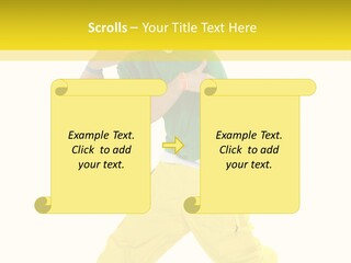 A Man In A Green Shirt And Yellow Pants PowerPoint Template