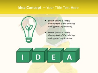 A Man In A Green Shirt And Yellow Pants PowerPoint Template