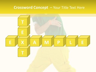 A Man In A Green Shirt And Yellow Pants PowerPoint Template