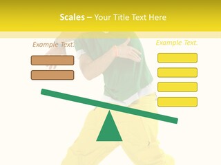 A Man In A Green Shirt And Yellow Pants PowerPoint Template