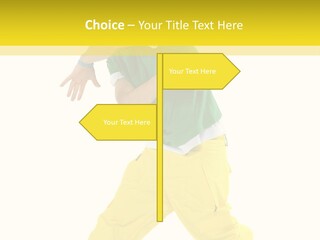 A Man In A Green Shirt And Yellow Pants PowerPoint Template