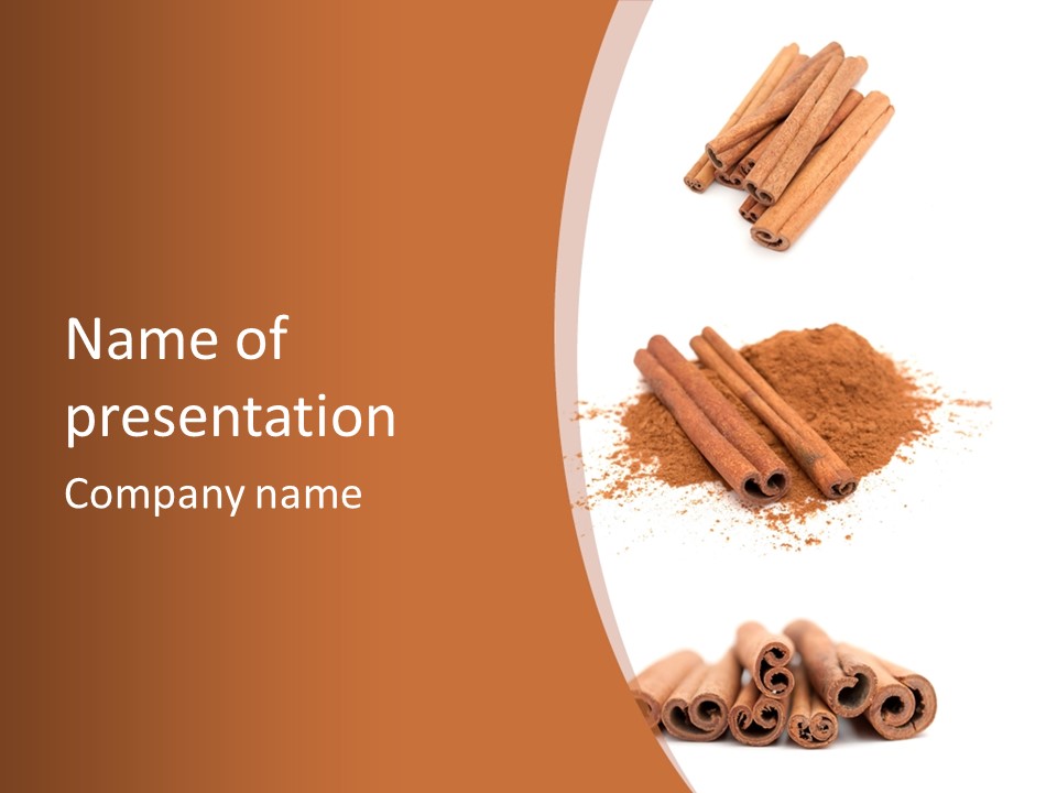 Cinnamon Brown Food PowerPoint Template