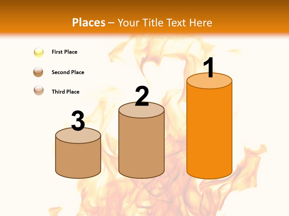 A Fire Is Shown With A White Background PowerPoint Template