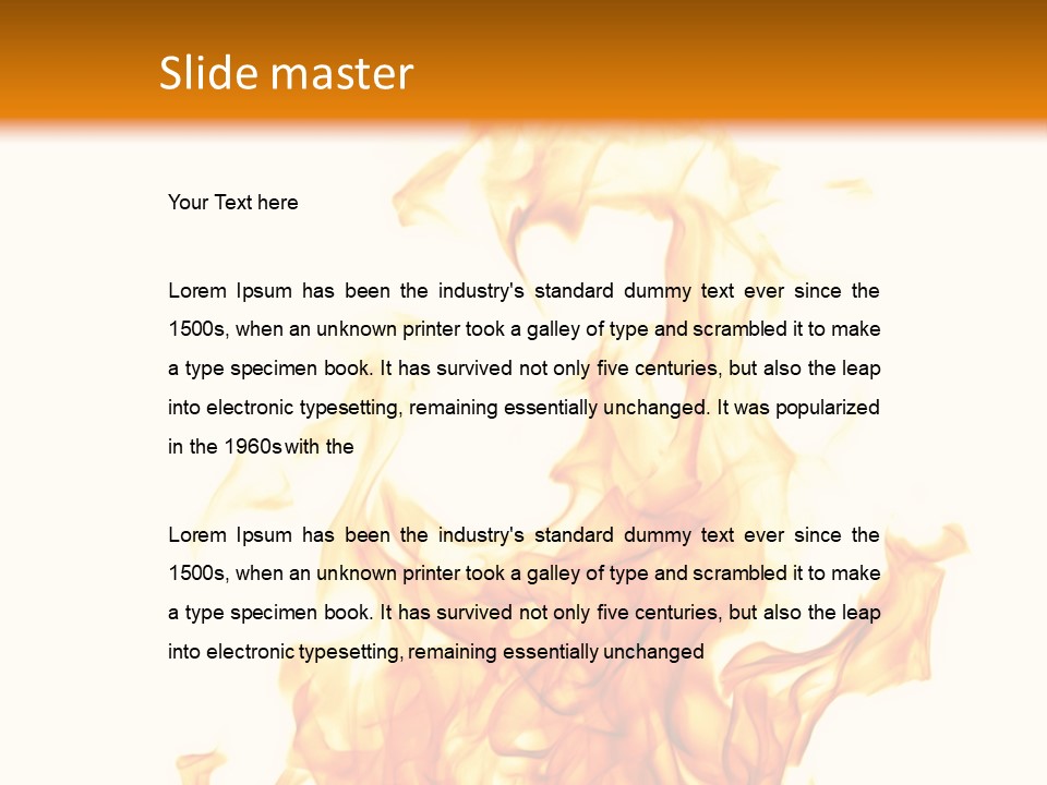 A Fire Is Shown With A White Background PowerPoint Template