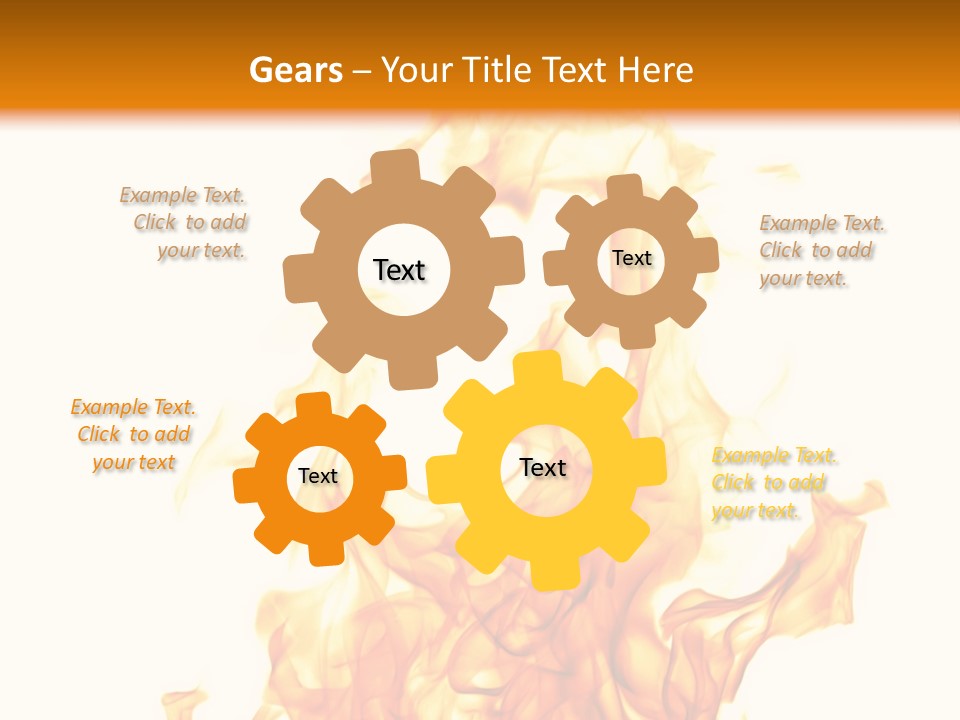 A Fire Is Shown With A White Background PowerPoint Template