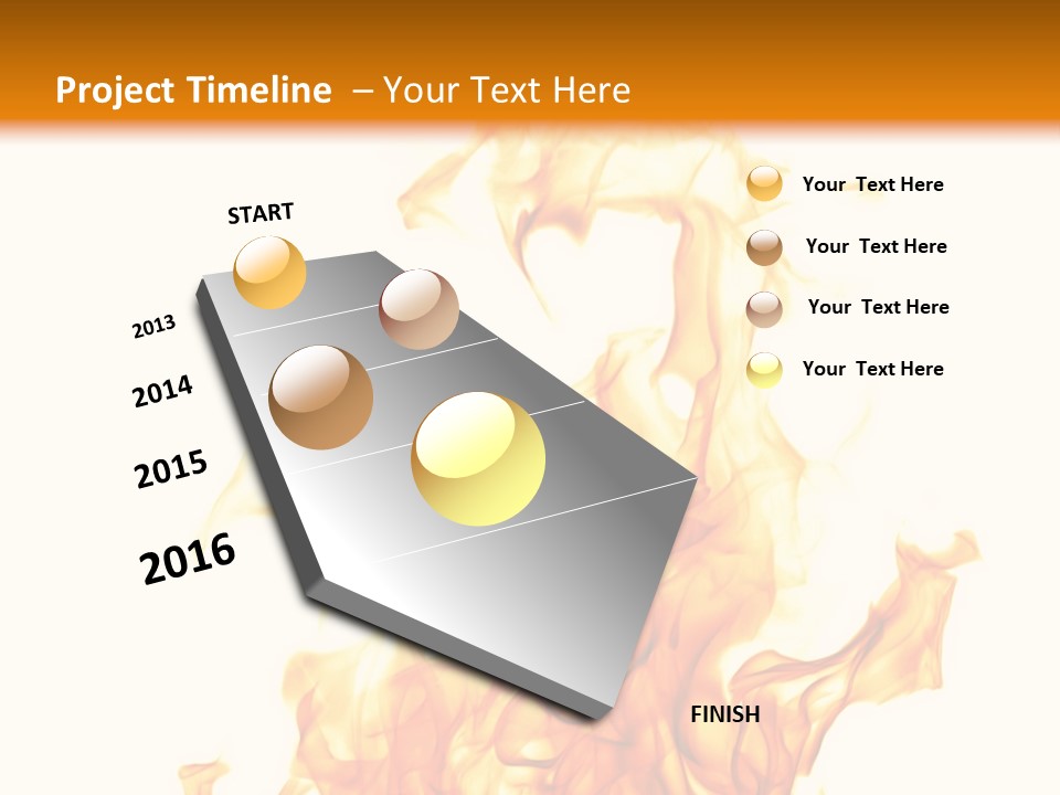 A Fire Is Shown With A White Background PowerPoint Template