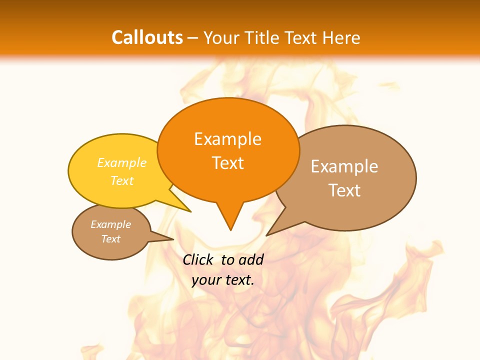 A Fire Is Shown With A White Background PowerPoint Template