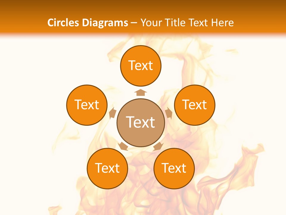 A Fire Is Shown With A White Background PowerPoint Template