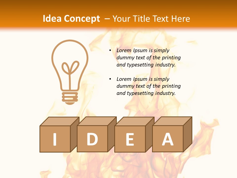 A Fire Is Shown With A White Background PowerPoint Template