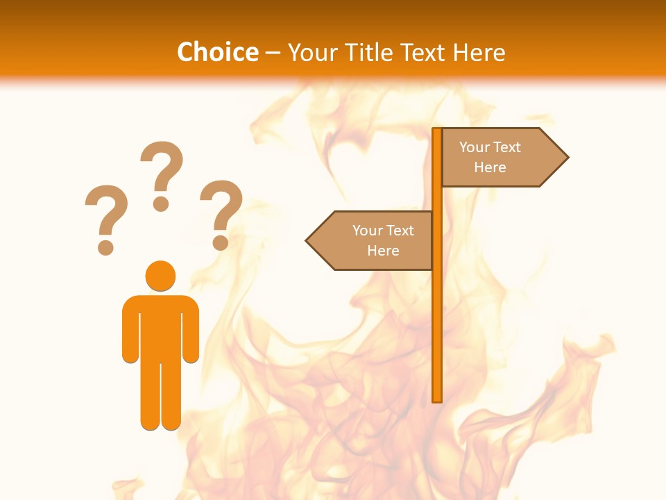 A Fire Is Shown With A White Background PowerPoint Template
