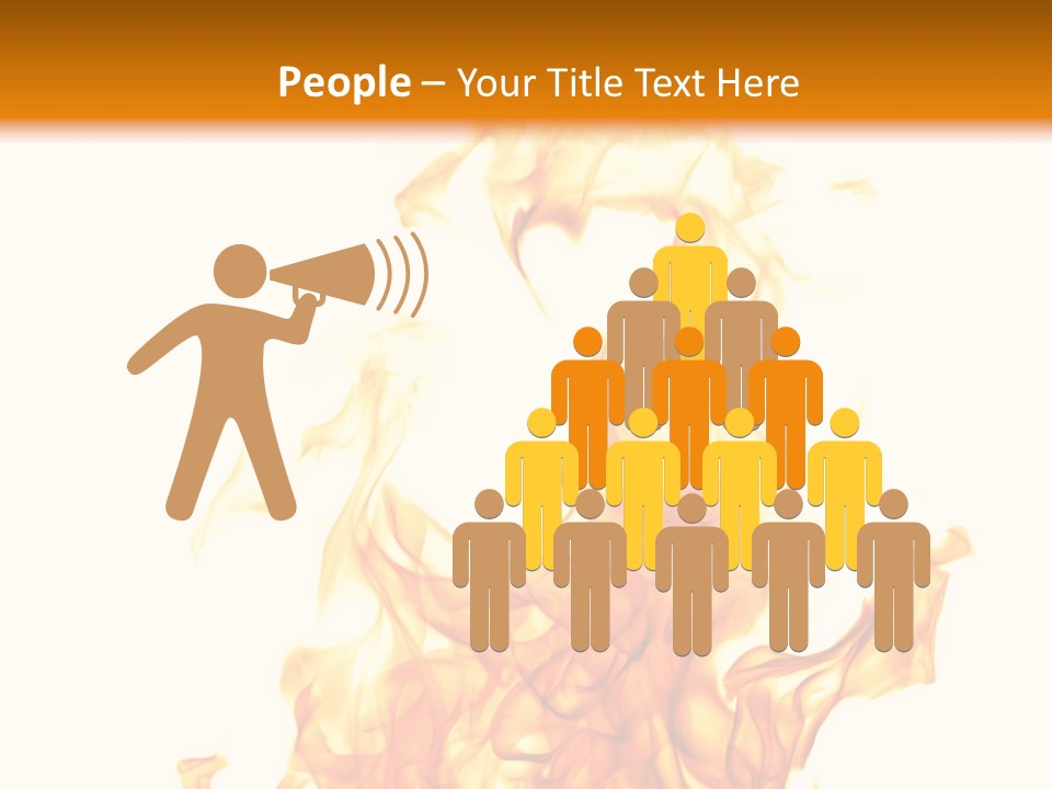 A Fire Is Shown With A White Background PowerPoint Template