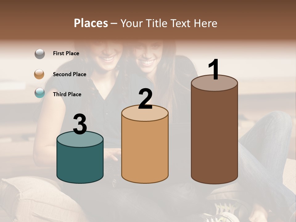 People Happy Girlfriends PowerPoint Template