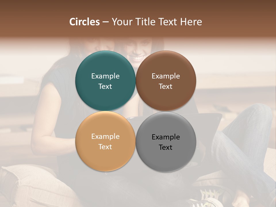 People Happy Girlfriends PowerPoint Template