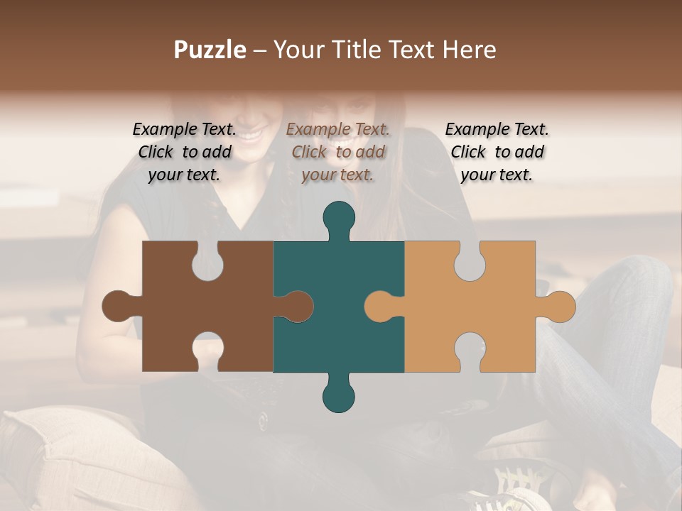 People Happy Girlfriends PowerPoint Template