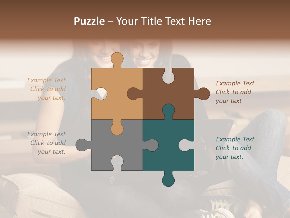 People Happy Girlfriends PowerPoint Template