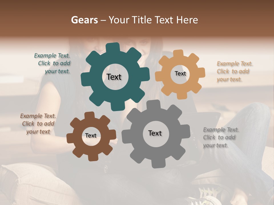 People Happy Girlfriends PowerPoint Template