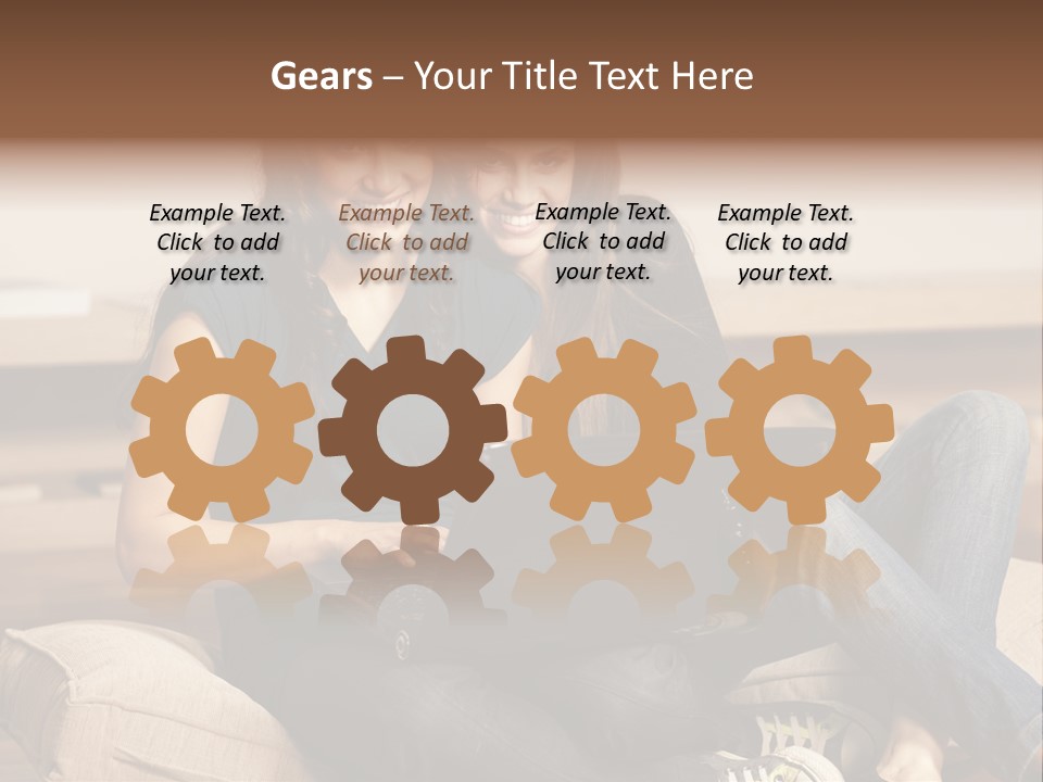 People Happy Girlfriends PowerPoint Template