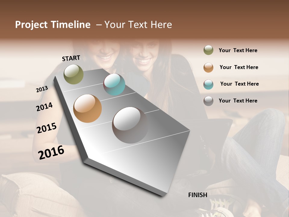 People Happy Girlfriends PowerPoint Template