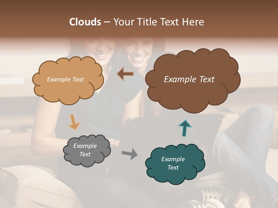 People Happy Girlfriends PowerPoint Template