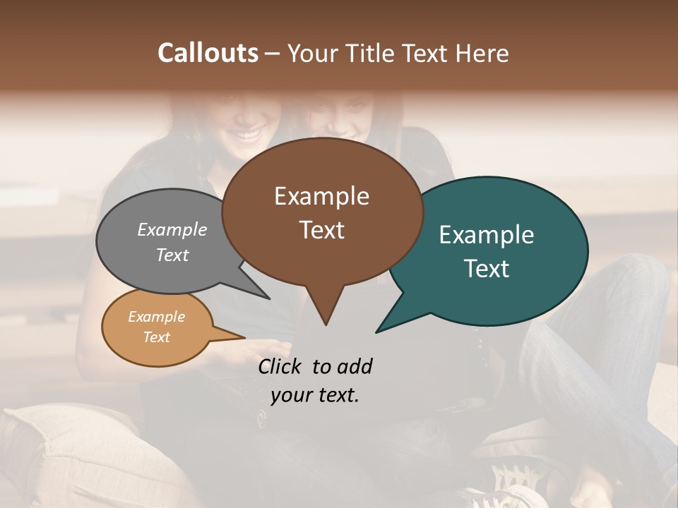 People Happy Girlfriends PowerPoint Template