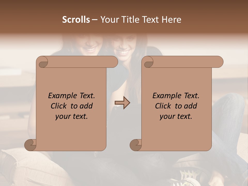 People Happy Girlfriends PowerPoint Template