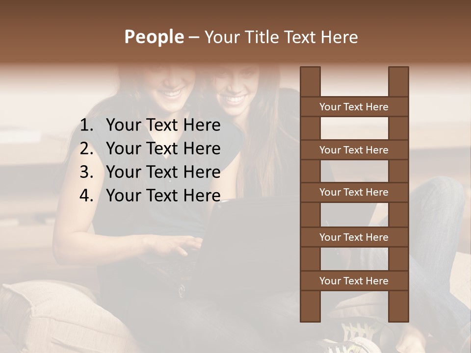 People Happy Girlfriends PowerPoint Template