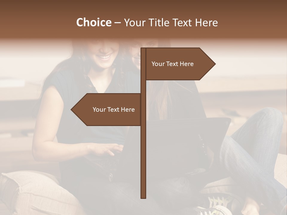 People Happy Girlfriends PowerPoint Template