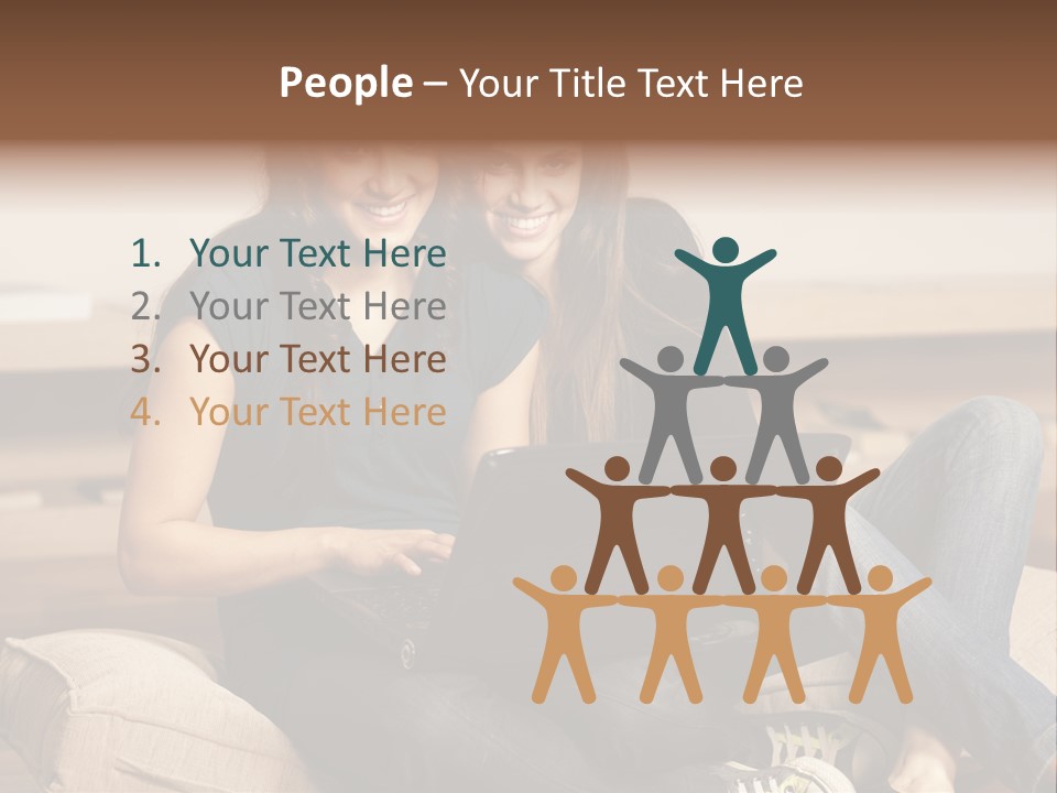 People Happy Girlfriends PowerPoint Template