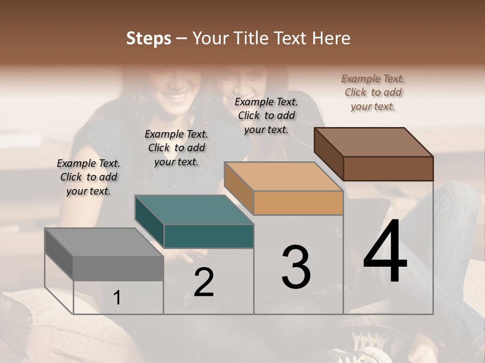 People Happy Girlfriends PowerPoint Template