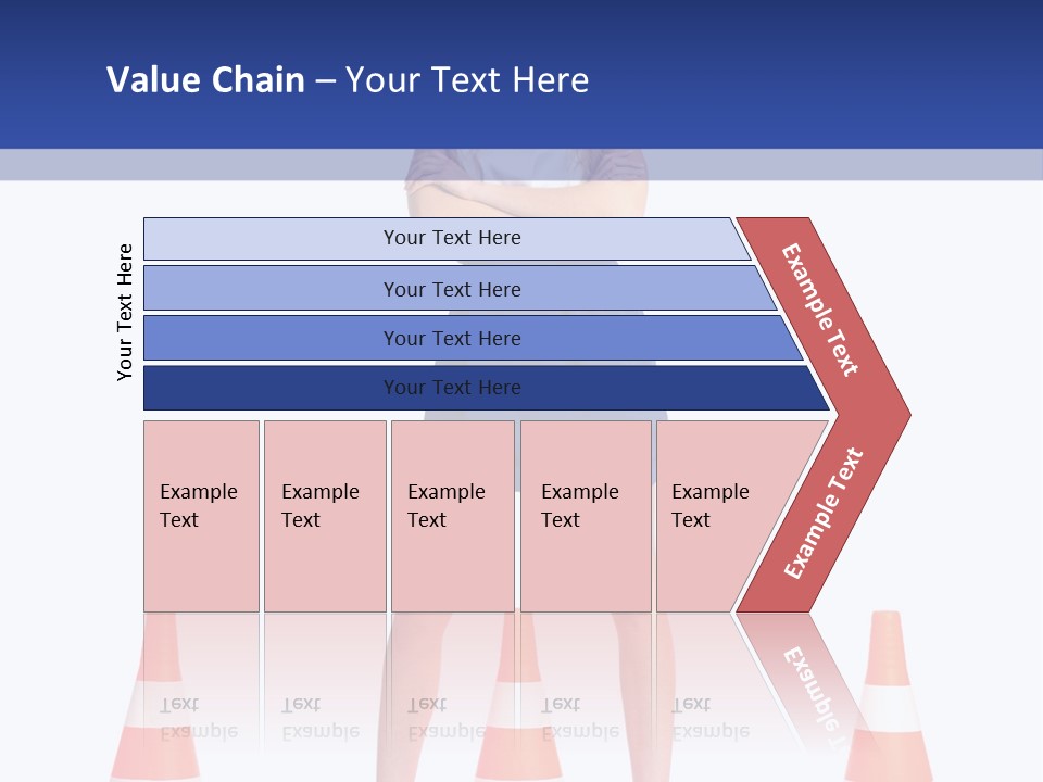 A Woman Standing In Front Of Orange Traffic Cones PowerPoint Template