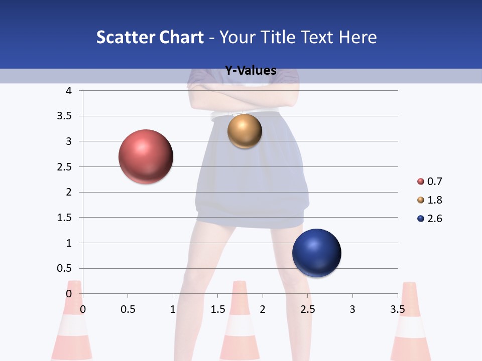 A Woman Standing In Front Of Orange Traffic Cones PowerPoint Template