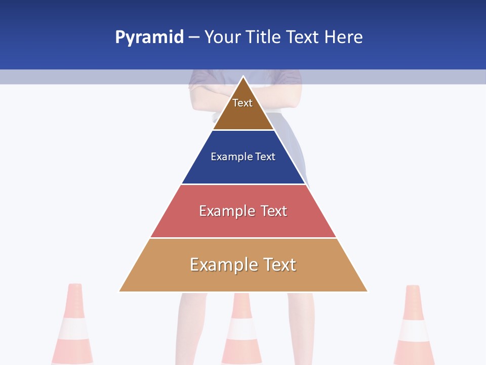 A Woman Standing In Front Of Orange Traffic Cones PowerPoint Template
