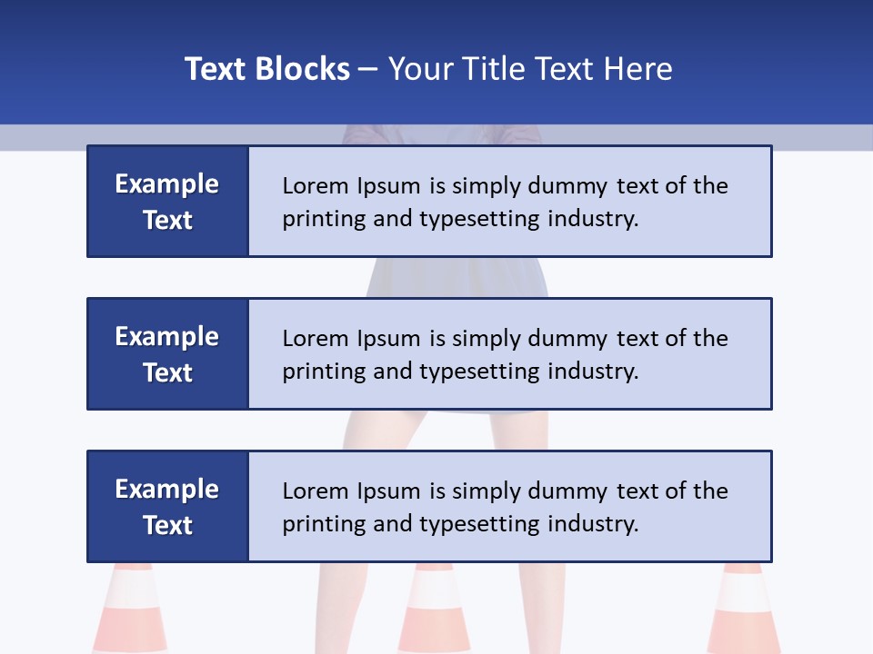 A Woman Standing In Front Of Orange Traffic Cones PowerPoint Template