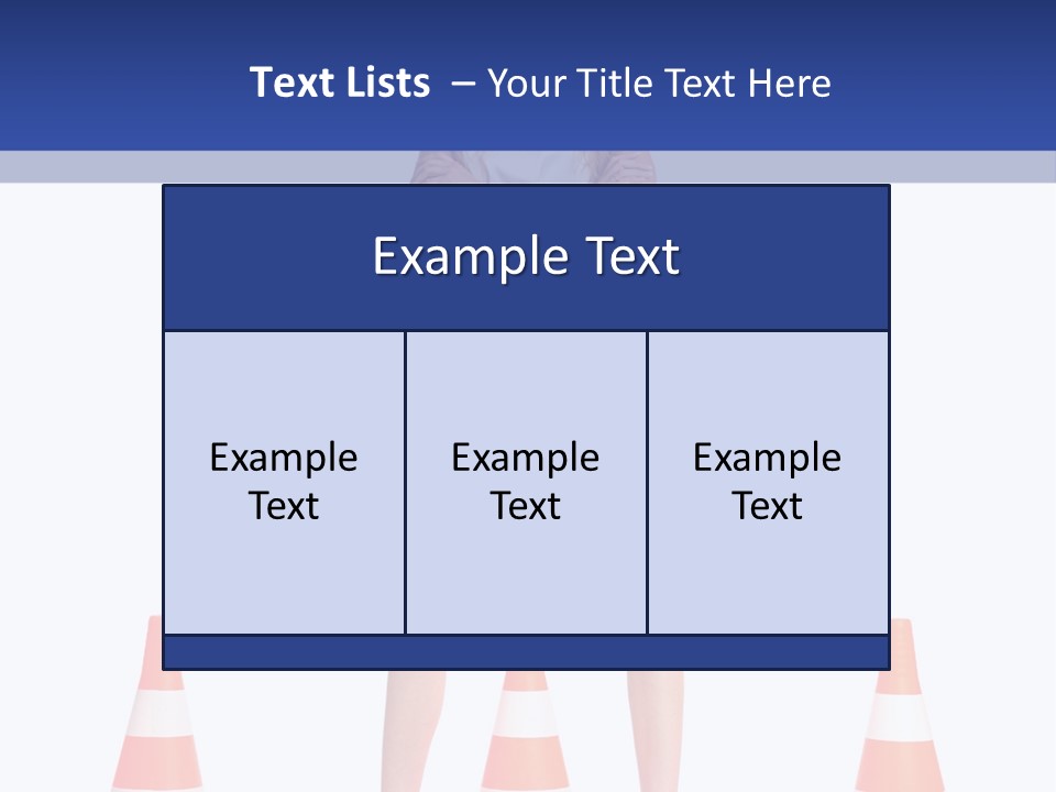 A Woman Standing In Front Of Orange Traffic Cones PowerPoint Template